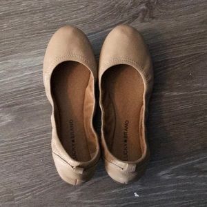 Leather Nude Flats